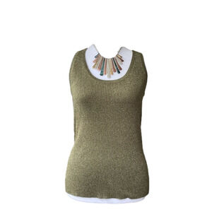 Mixit Metalic Olive Green Racerback Tank Top